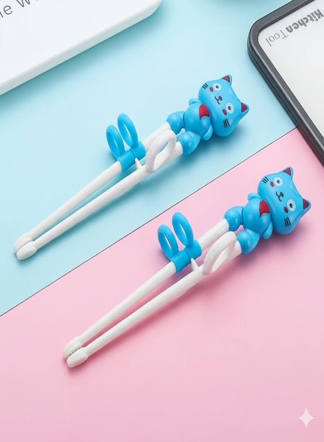 LOVHIDE Beginner Chopsticks - Fun Training Chopsticks for Kids, Easy Grip & Comfortable Design Pack of 1(Blue) - Image 2